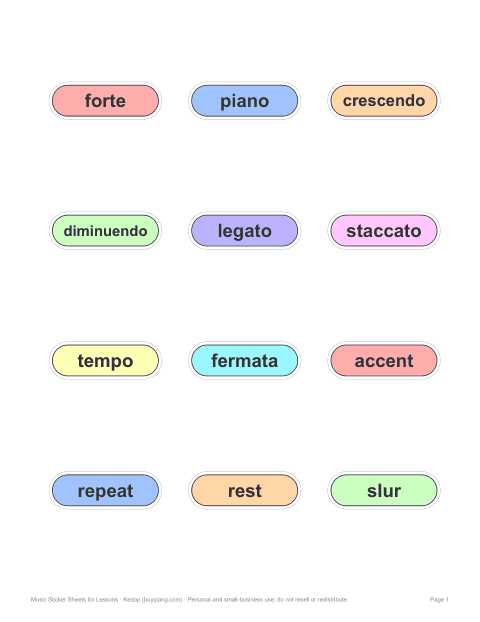 Preview of the first page of Musical terms