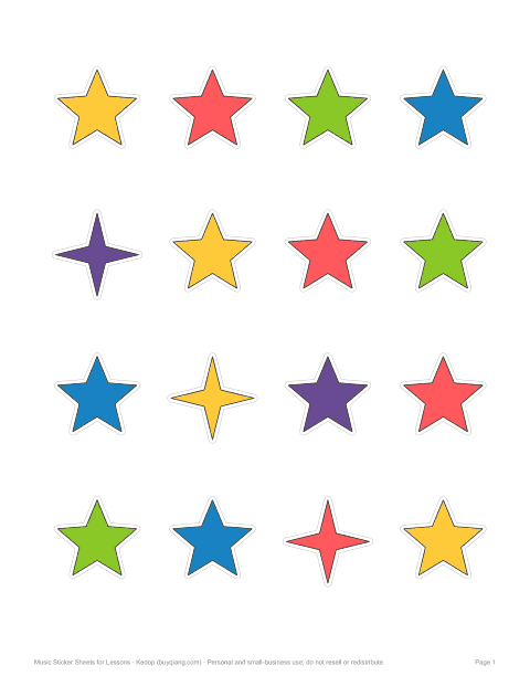 Preview of the first page of Star chart stickers