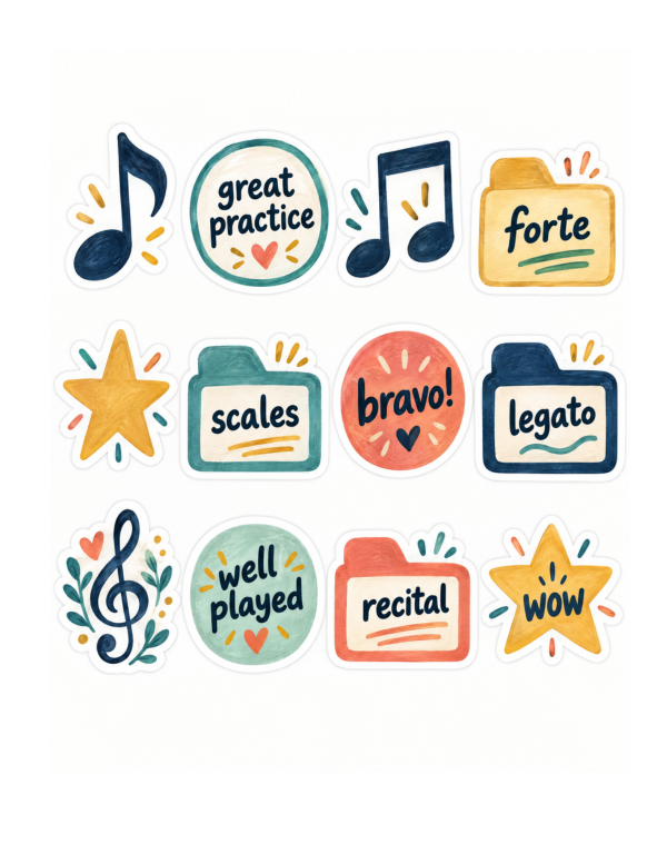 Preview of Printable Music Sticker Mix Sheet