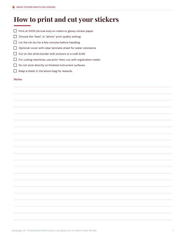 Preview of Printable Sticker Printing and Cutting Guide